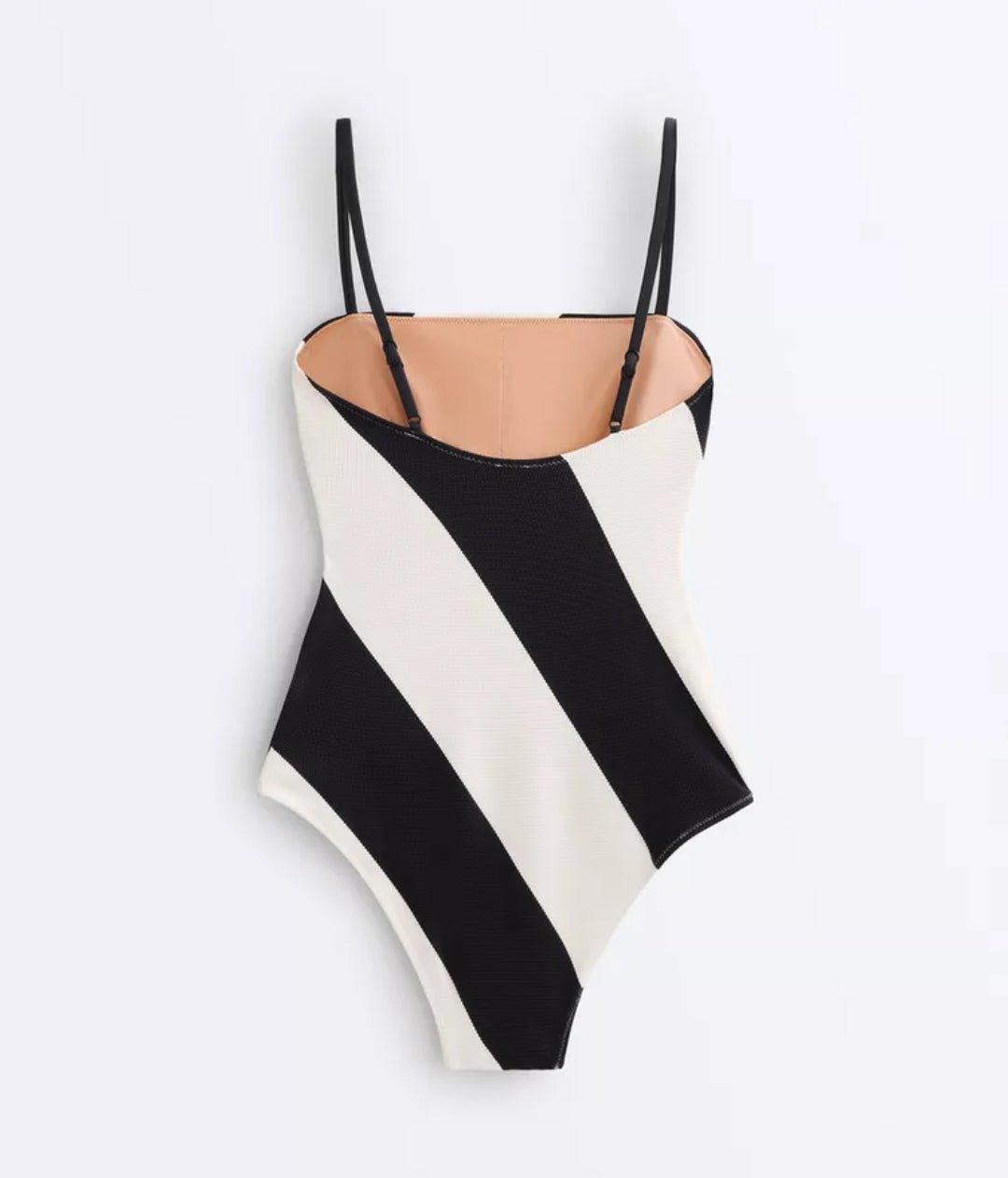 MAILLOT DE BAIN BANDEAU À RAYURES DIAGONALE