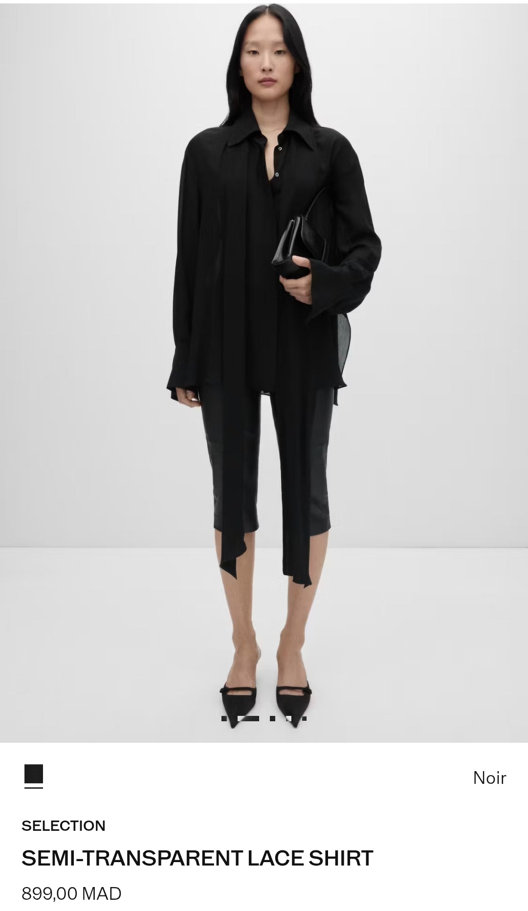 SEMI-TRANSPARENT LACE SHIRT