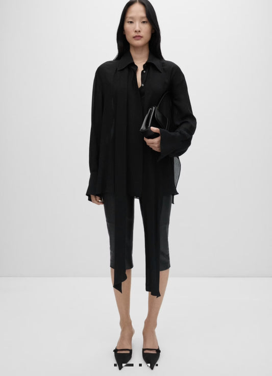 SEMI-TRANSPARENT LACE SHIRT