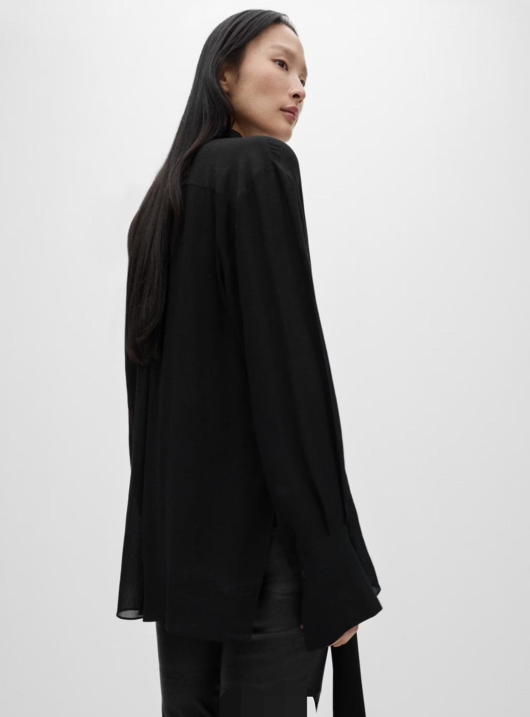 SEMI-TRANSPARENT LACE SHIRT