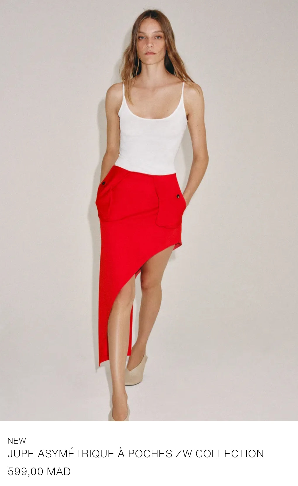 JUPE ASYMÉTRIQUE À POCHES ZW COLLECTION