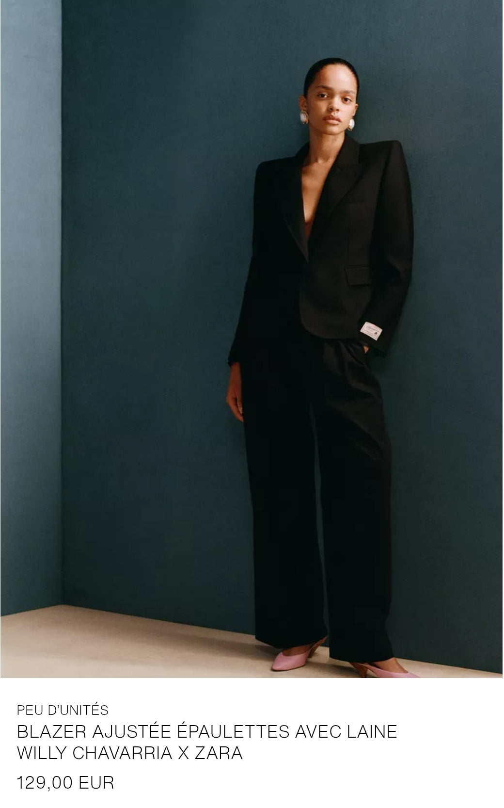 BLAZER AJUSTÉE ÉPAULETTES AVEC LAINE WILLY CHAVARRIA X ZARA