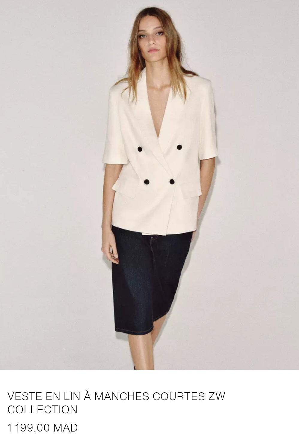 VESTE EN LIN À MANCHES COURTES ZW COLLECTION