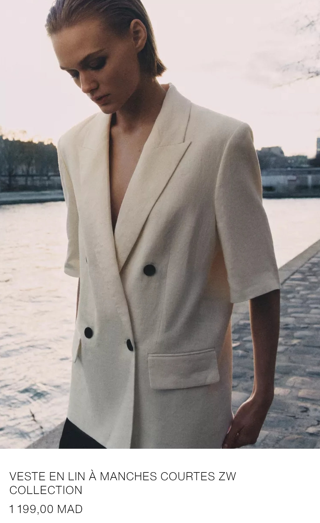 VESTE EN LIN À MANCHES COURTES ZW COLLECTION