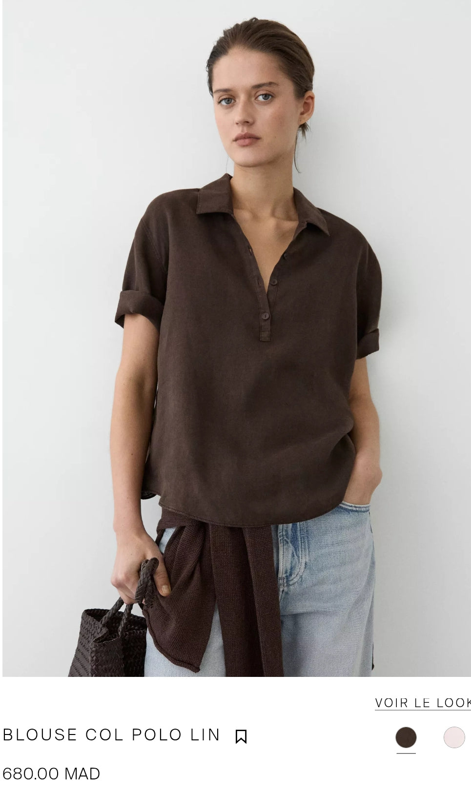BLOUSE COL POLO LIN