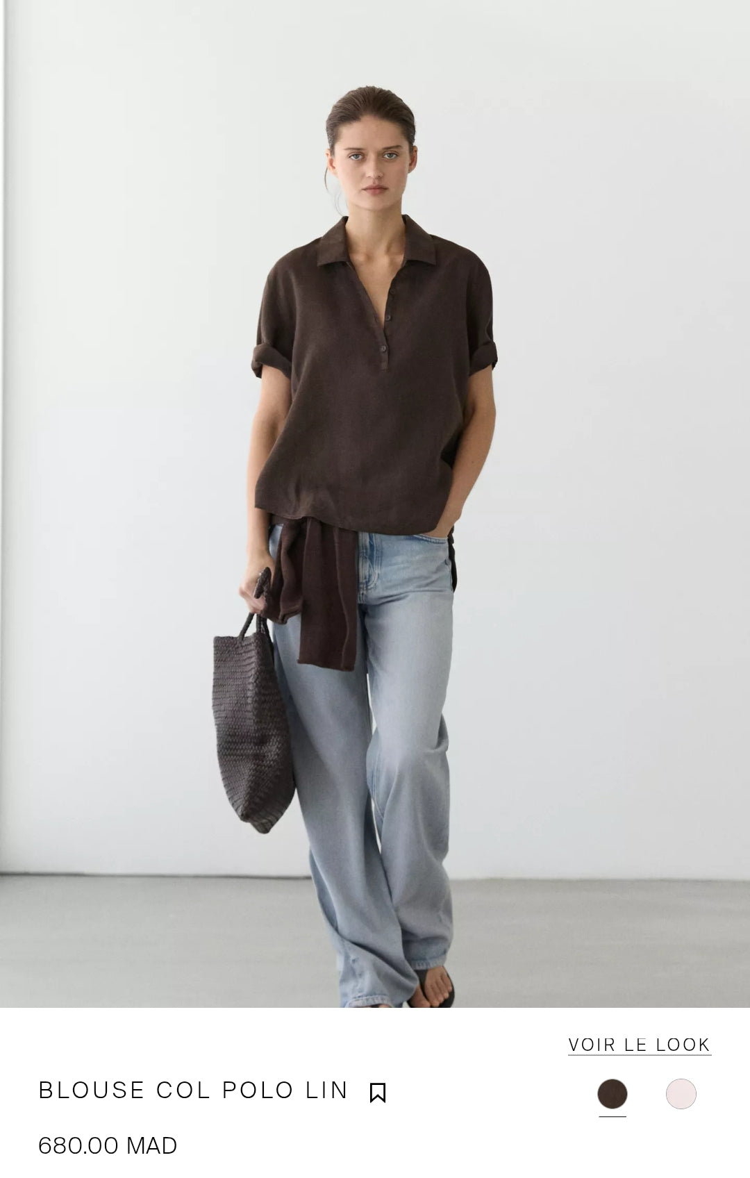 BLOUSE COL POLO LIN