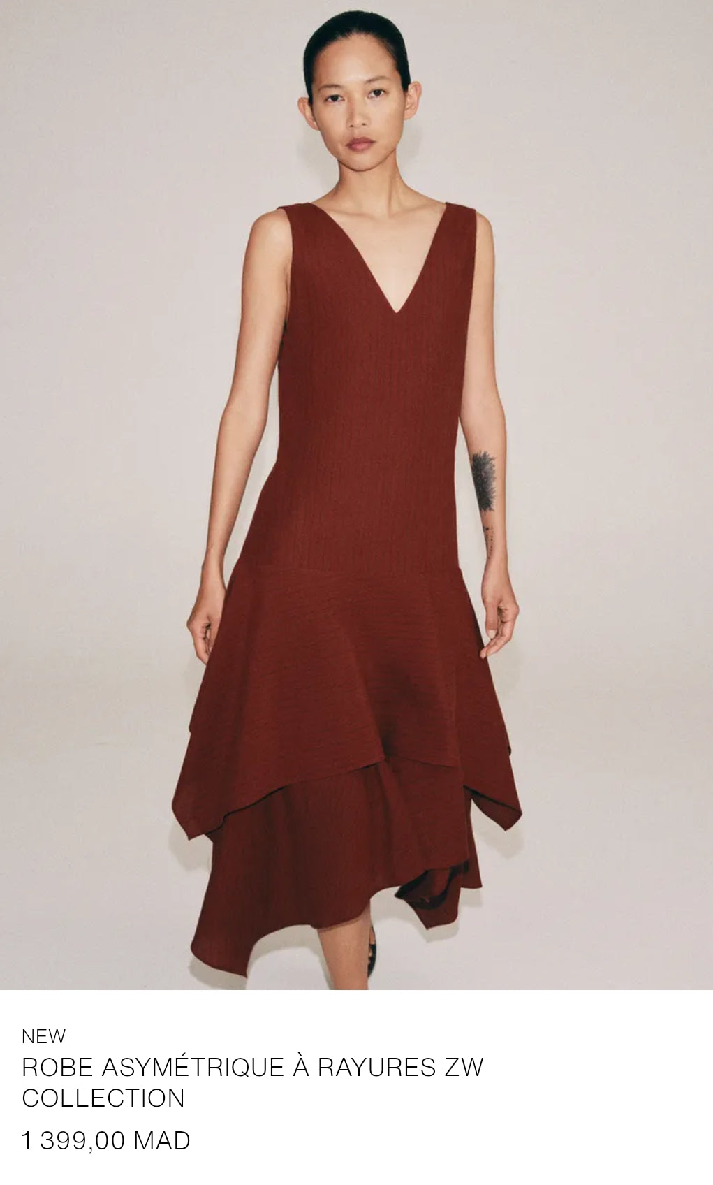 ROBE ASYMÉTRIQUE À RAYURES ZW COLLECTION
