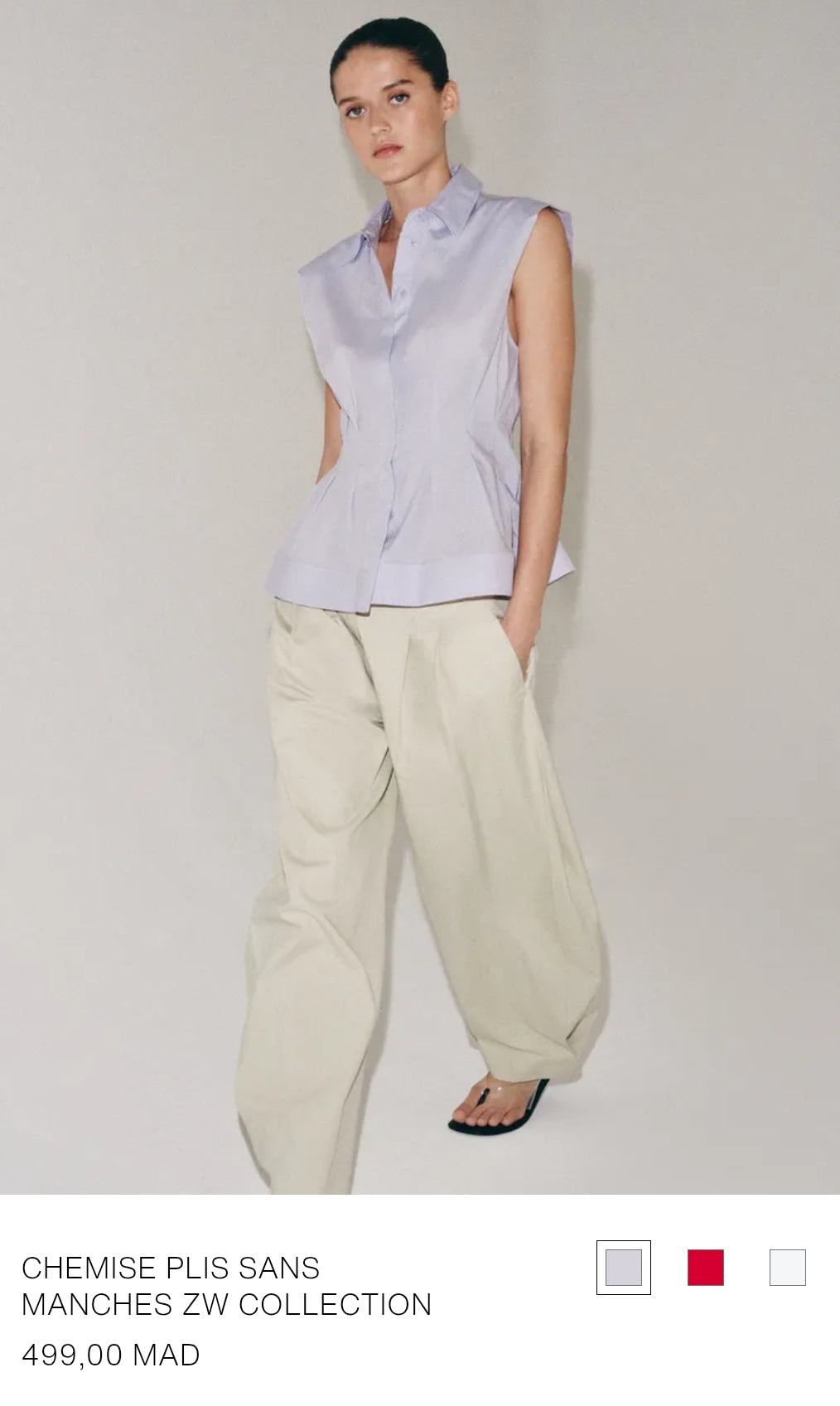 CHEMISE PLIS SANS MANCHES ZW COLLECTION