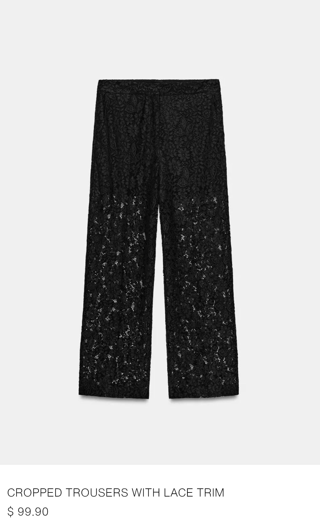 PANTALON DROIT DENTELLE