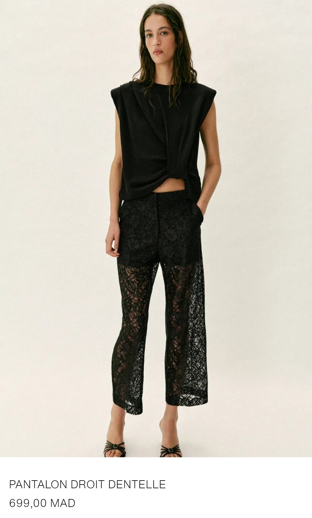 PANTALON DROIT DENTELLE