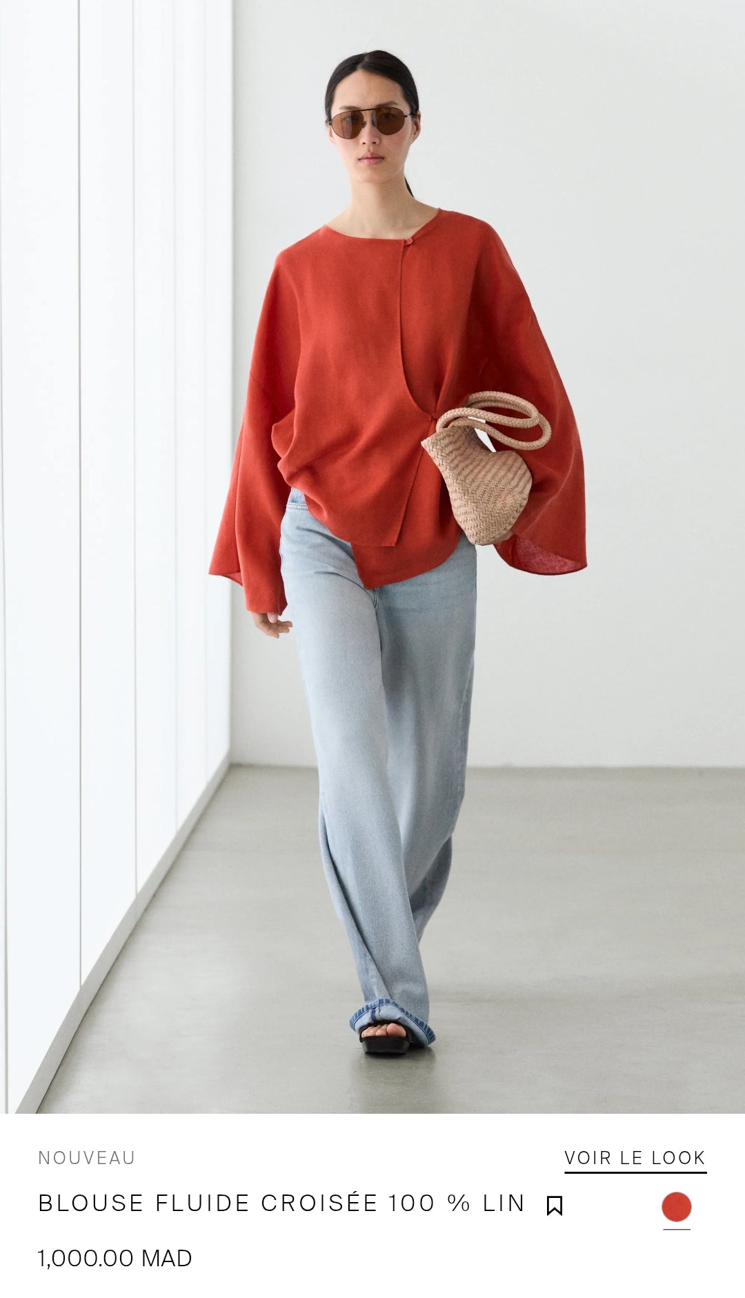 BLOUSE FLUIDE CROISÉE 100 % LIN