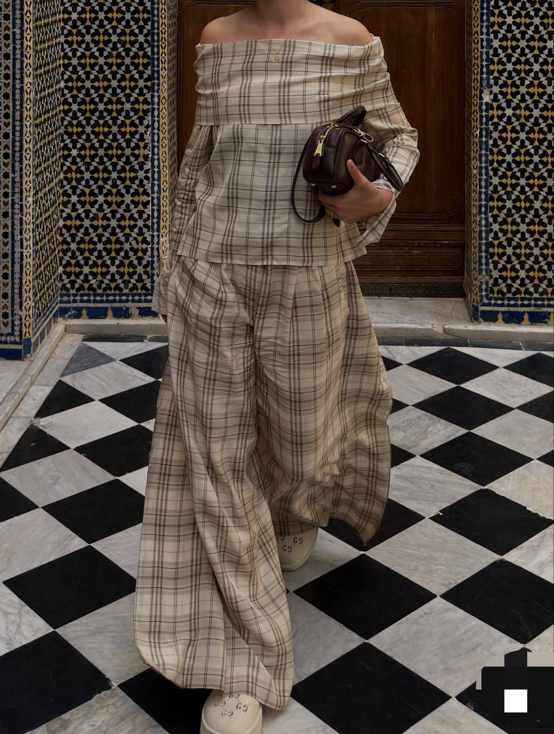 PANTALON À CARREAUX ZW COLLECTION