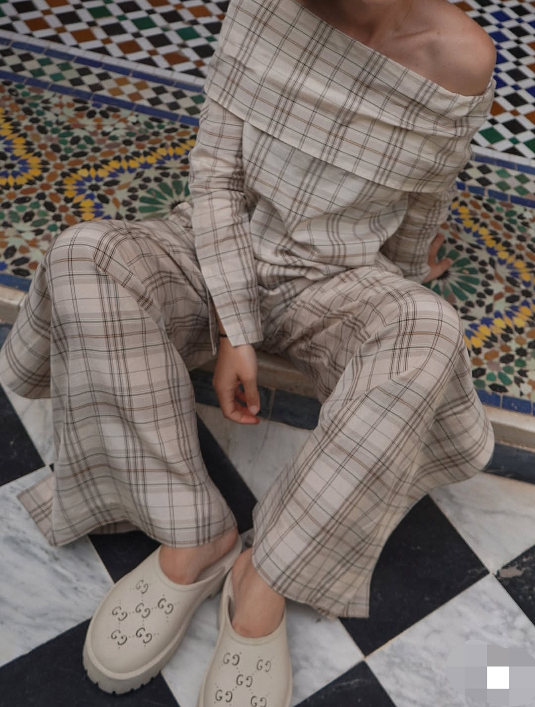 PANTALON À CARREAUX ZW COLLECTION