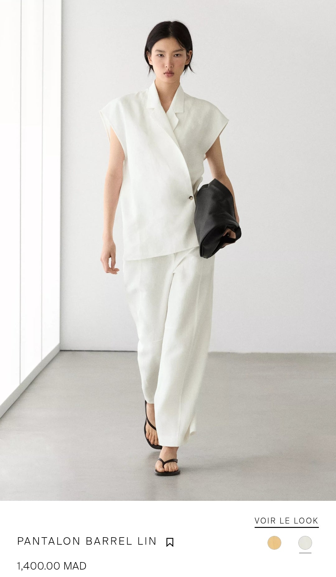 ENSEMBLE GILET BOUTONNAGE LIN| PANTALON BARREL LIN