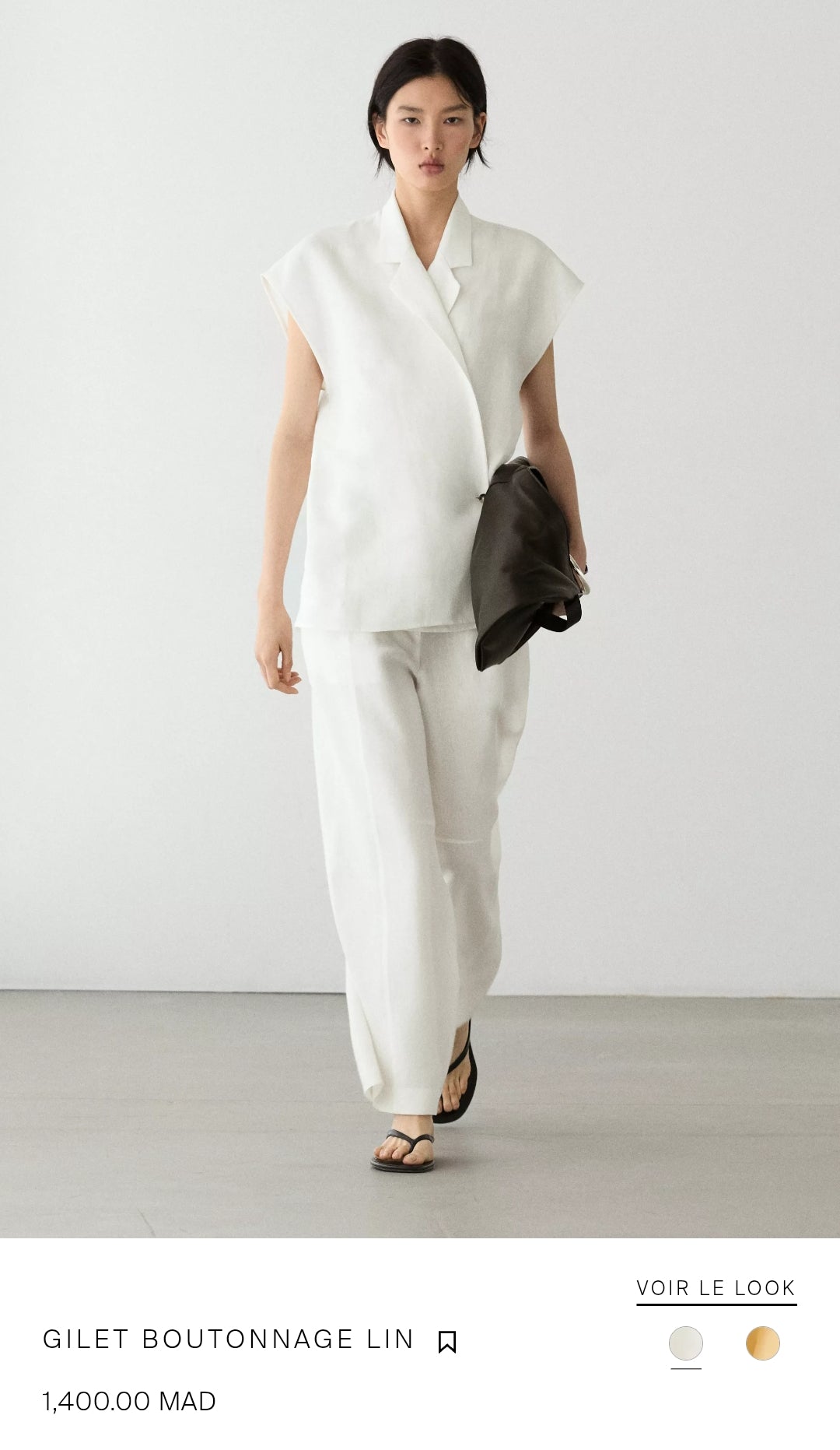 ENSEMBLE GILET BOUTONNAGE LIN| PANTALON BARREL LIN