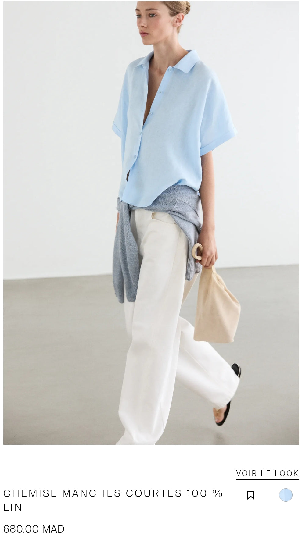 CHEMISE MANCHES COURTES 100 % LIN
