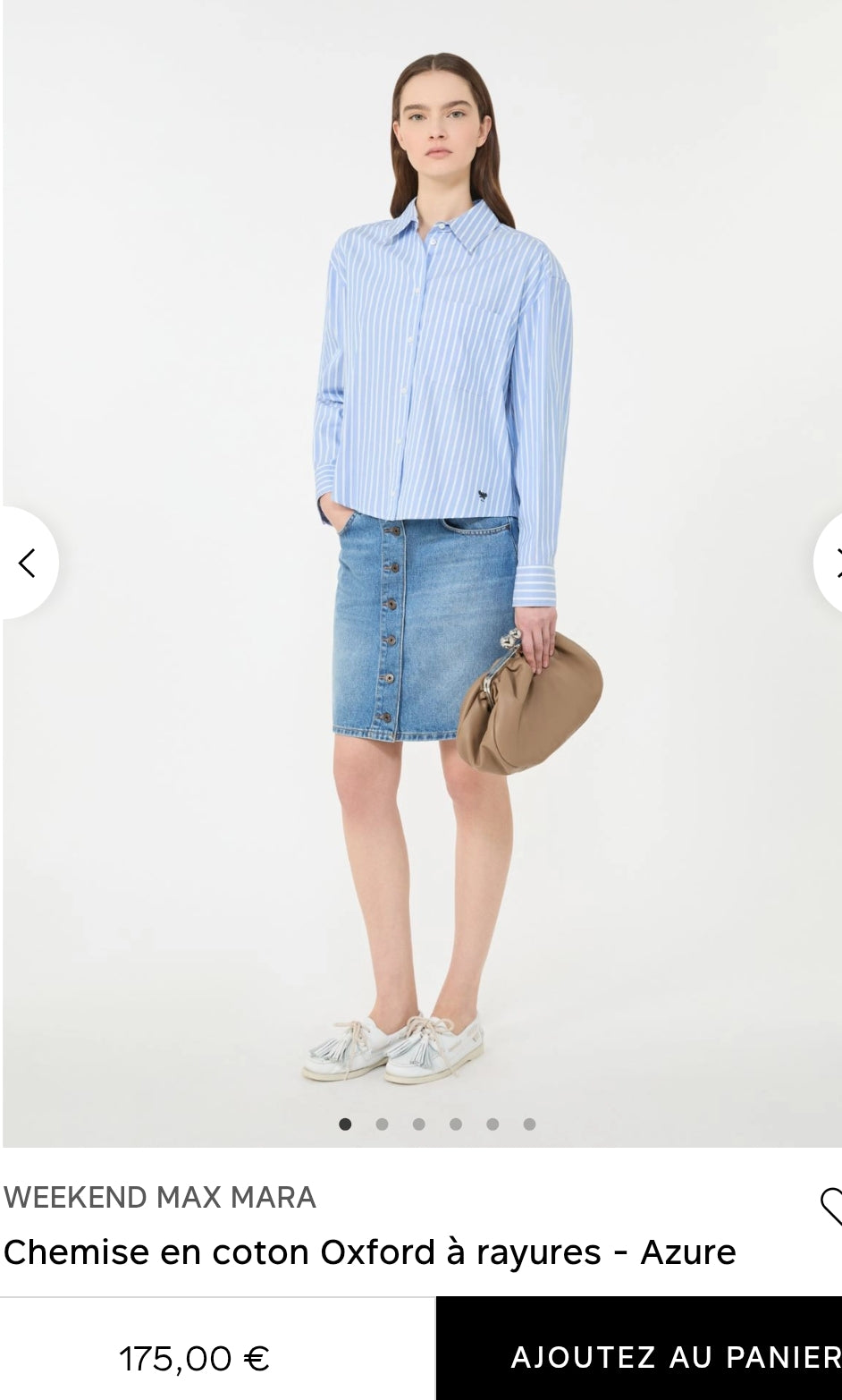 CHEMISE EN COTON OXFORD À RAYURES - AZURE