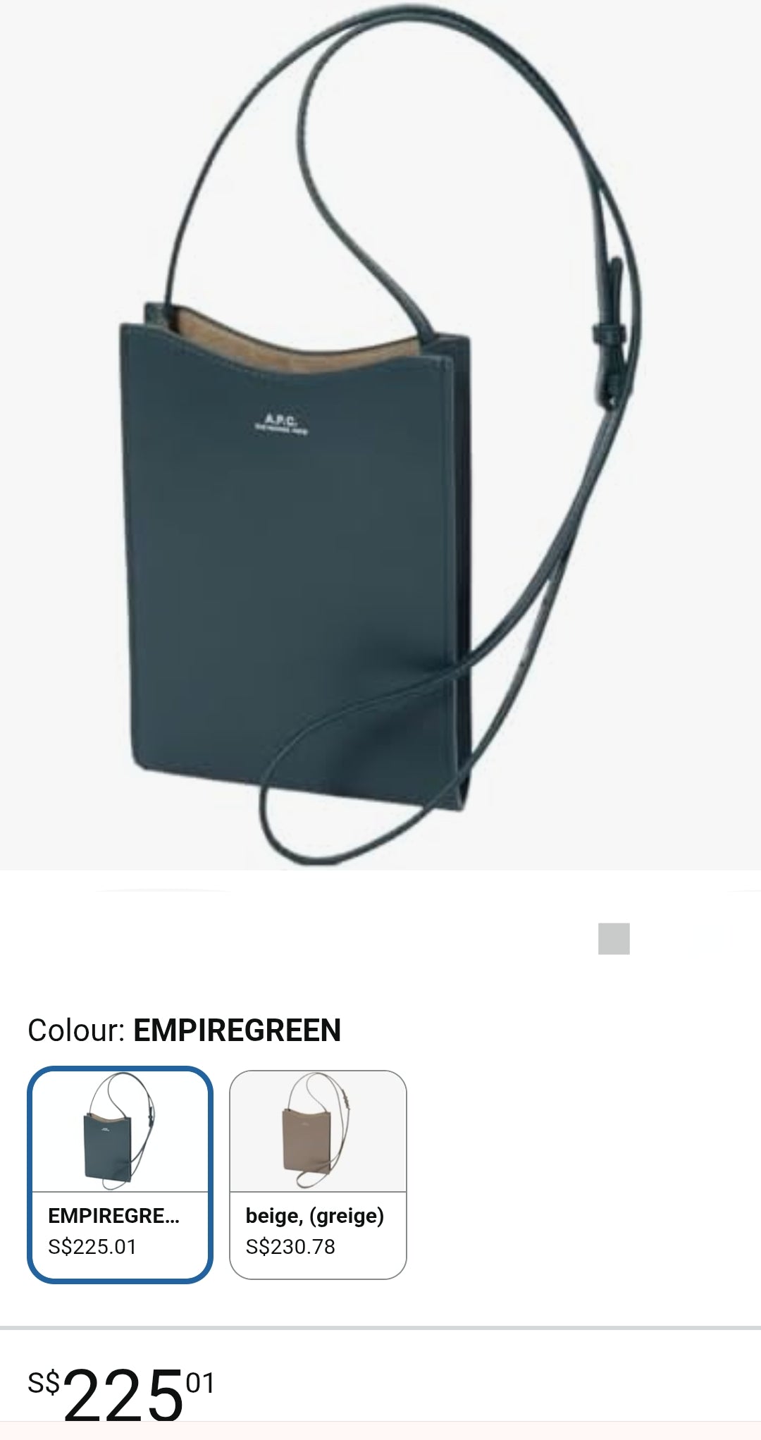 A.P.C. POCHETTE TOUR DE COU EN CUIR LISSE JAMIE