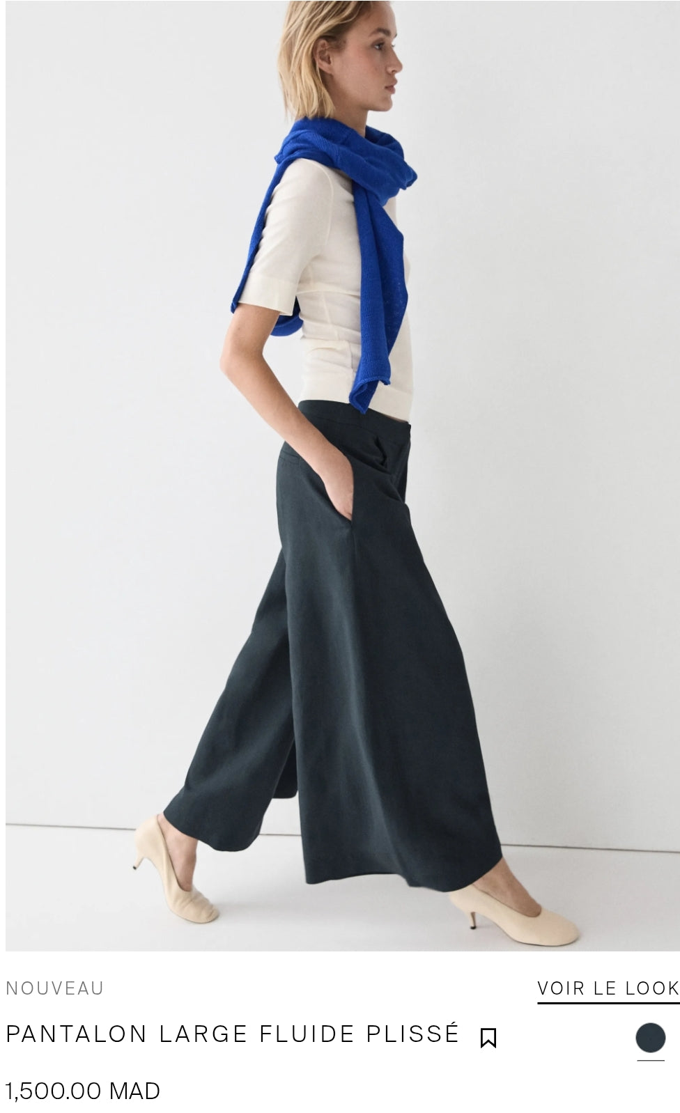 PANTALON LARGE FLUIDE PLISSÉ