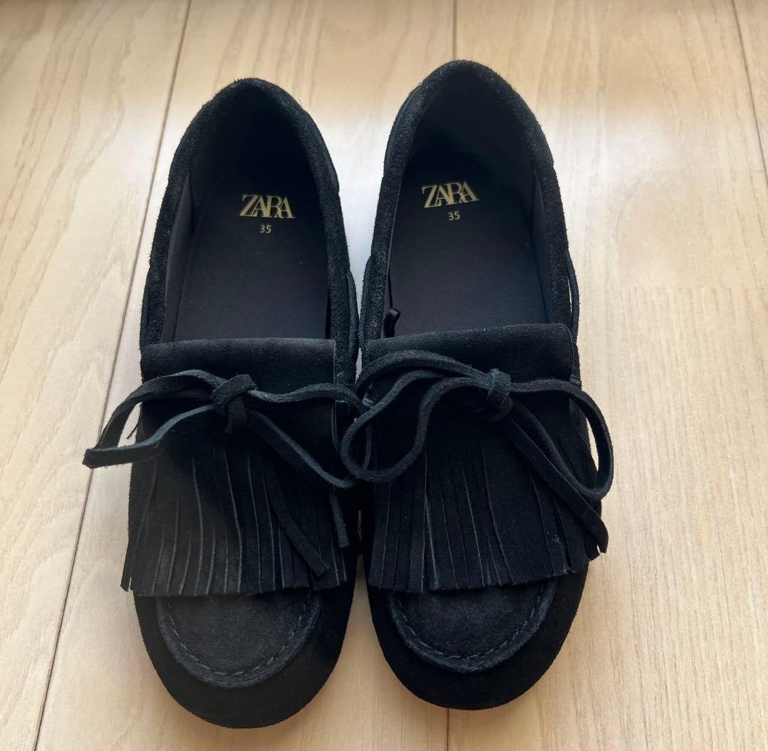 MOCASSINS OFF THE HOOK EN DAIM KENNET À FRANGES