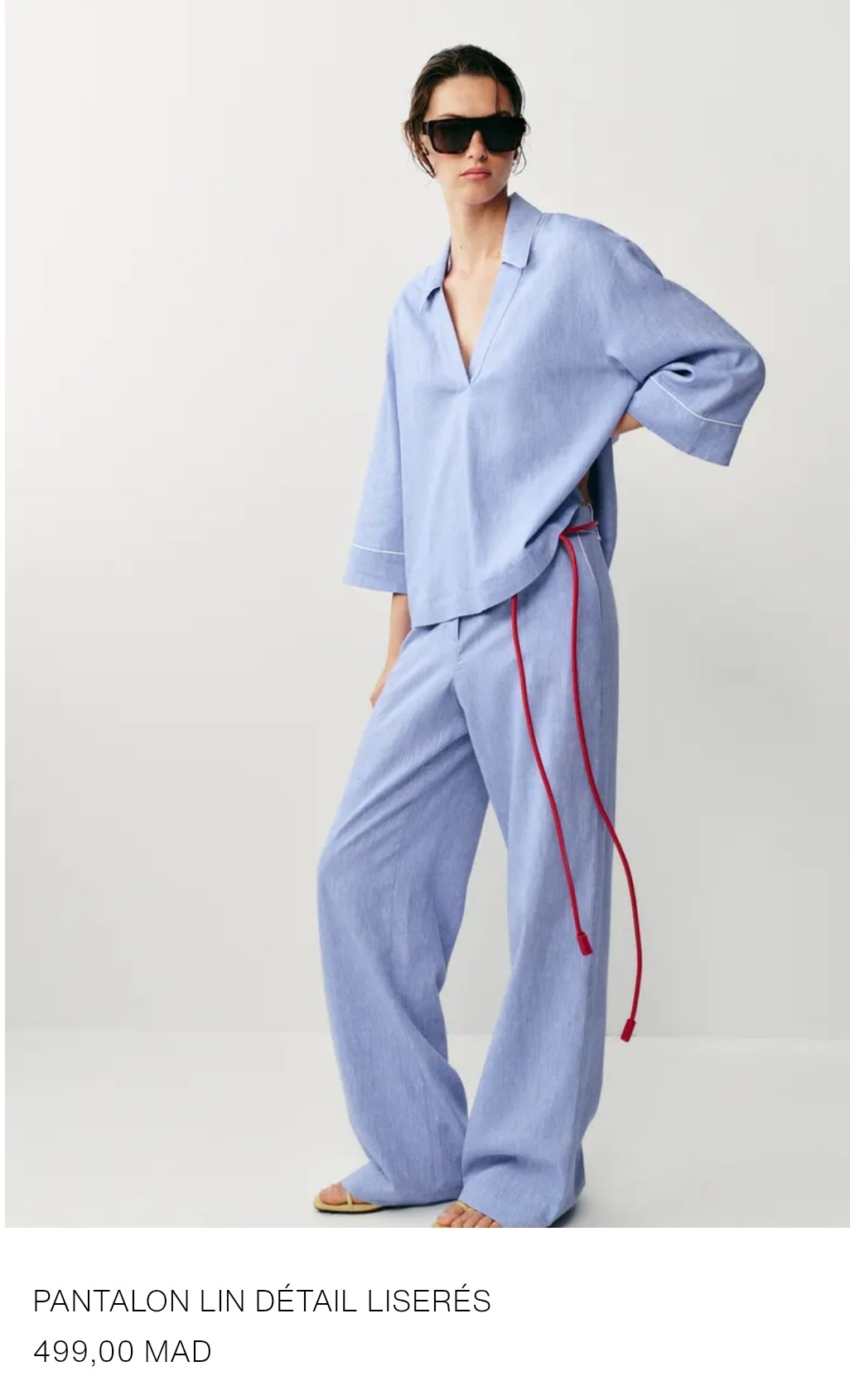 PANTALON LIN DÉTAIL LISERÉS
