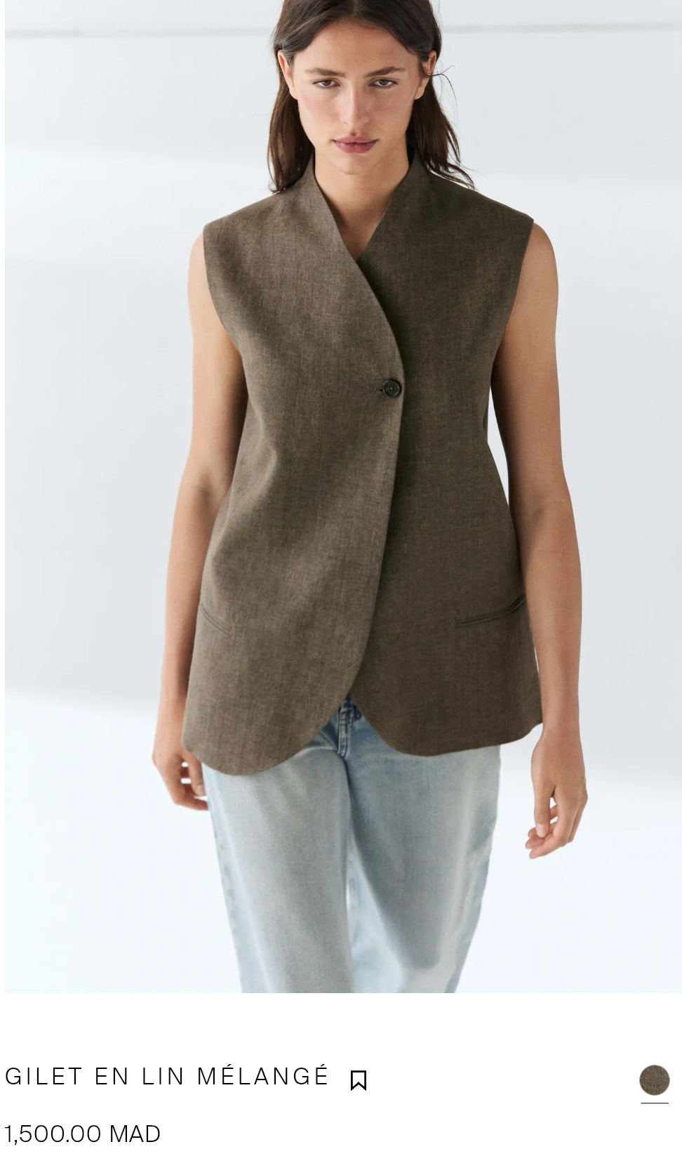 ENSEMBLE GILET | BERMUDA FLUIDE EN LIN MÉLANGÉ