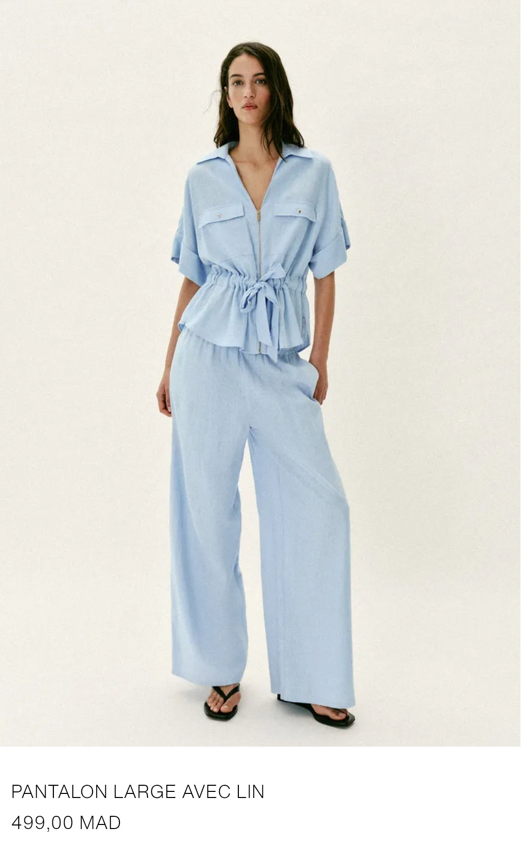 PANTALON LARGE AVEC LIN