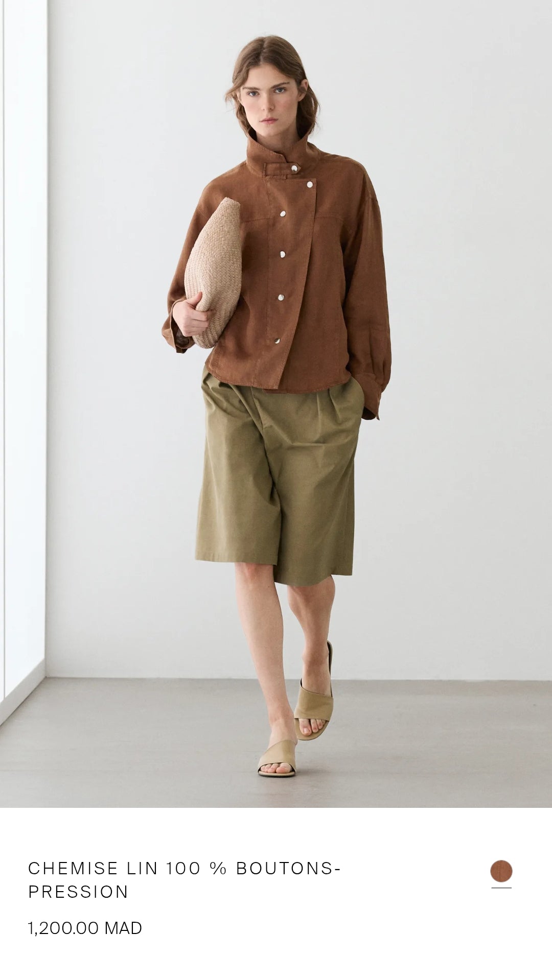 CHEMISE LIN 100 % BOUTONS-PRESSION