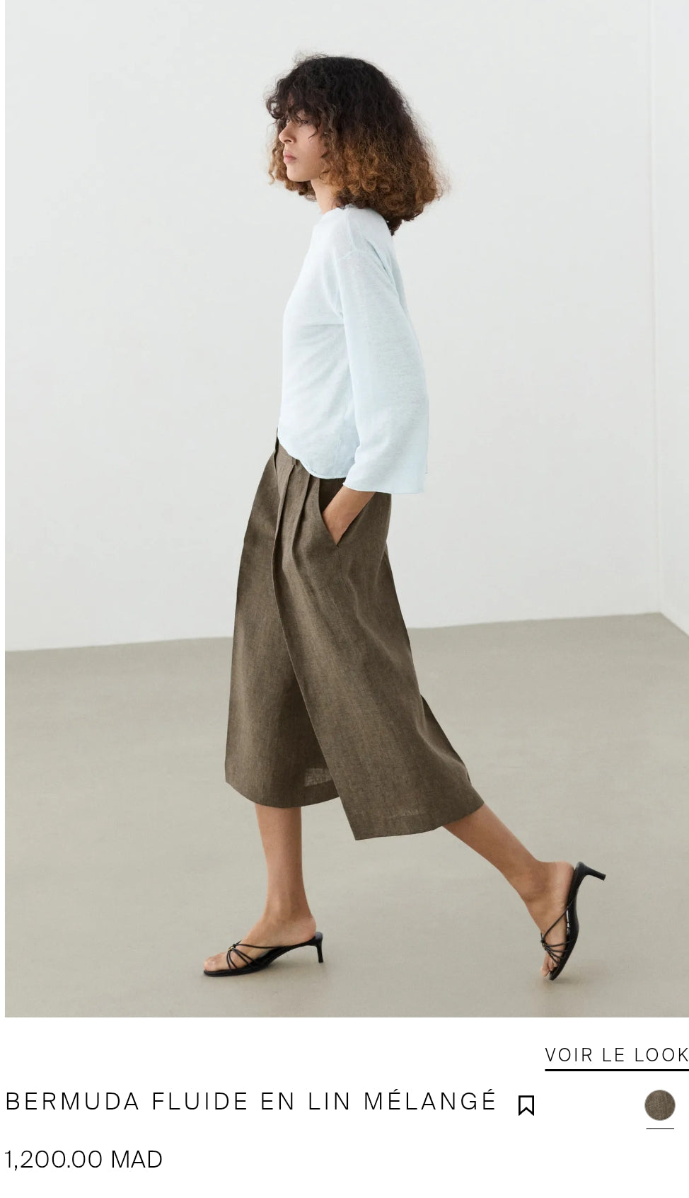 ENSEMBLE GILET | BERMUDA FLUIDE EN LIN MÉLANGÉ