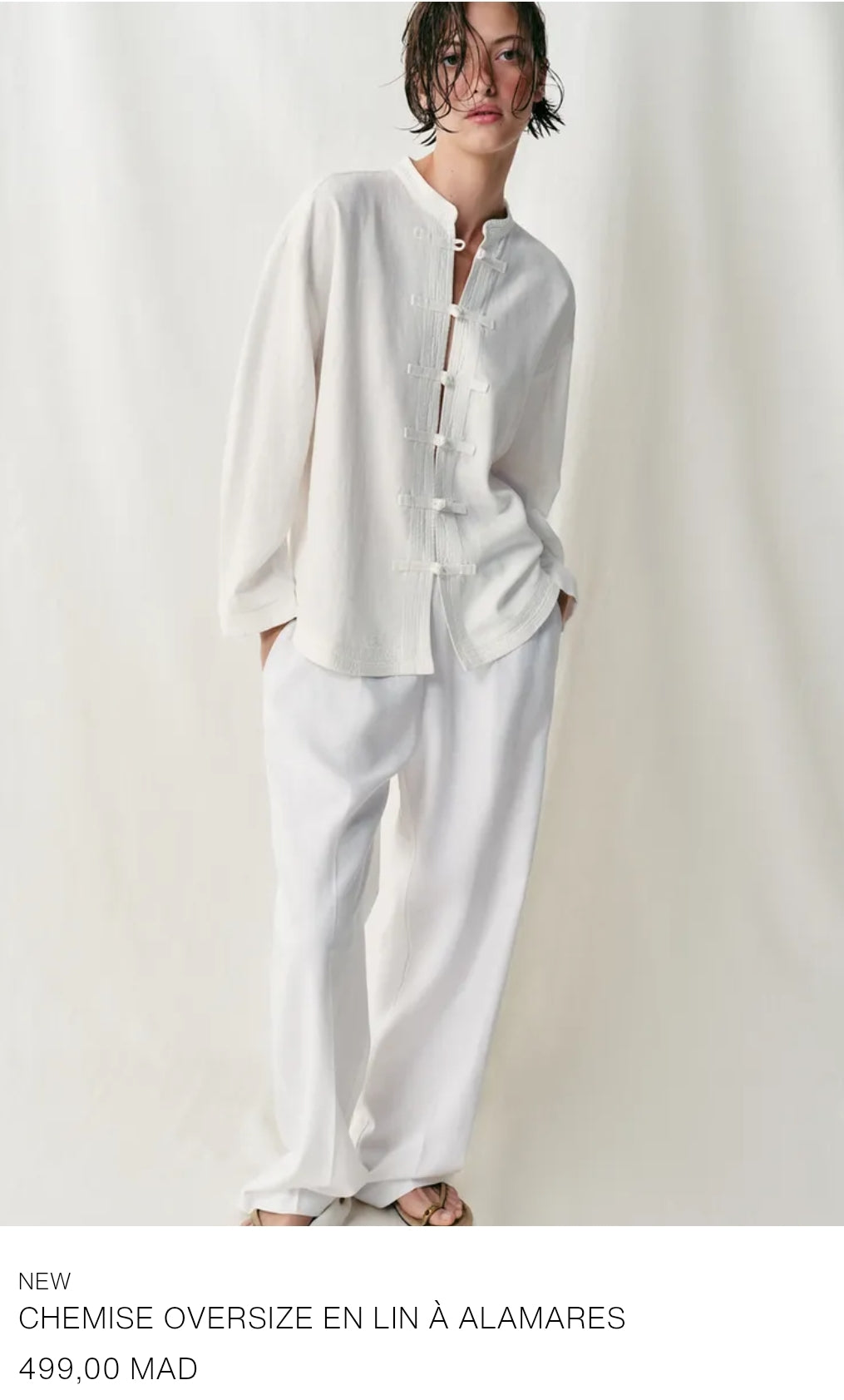 CHEMISE OVERSIZE EN LIN À ALAMARES