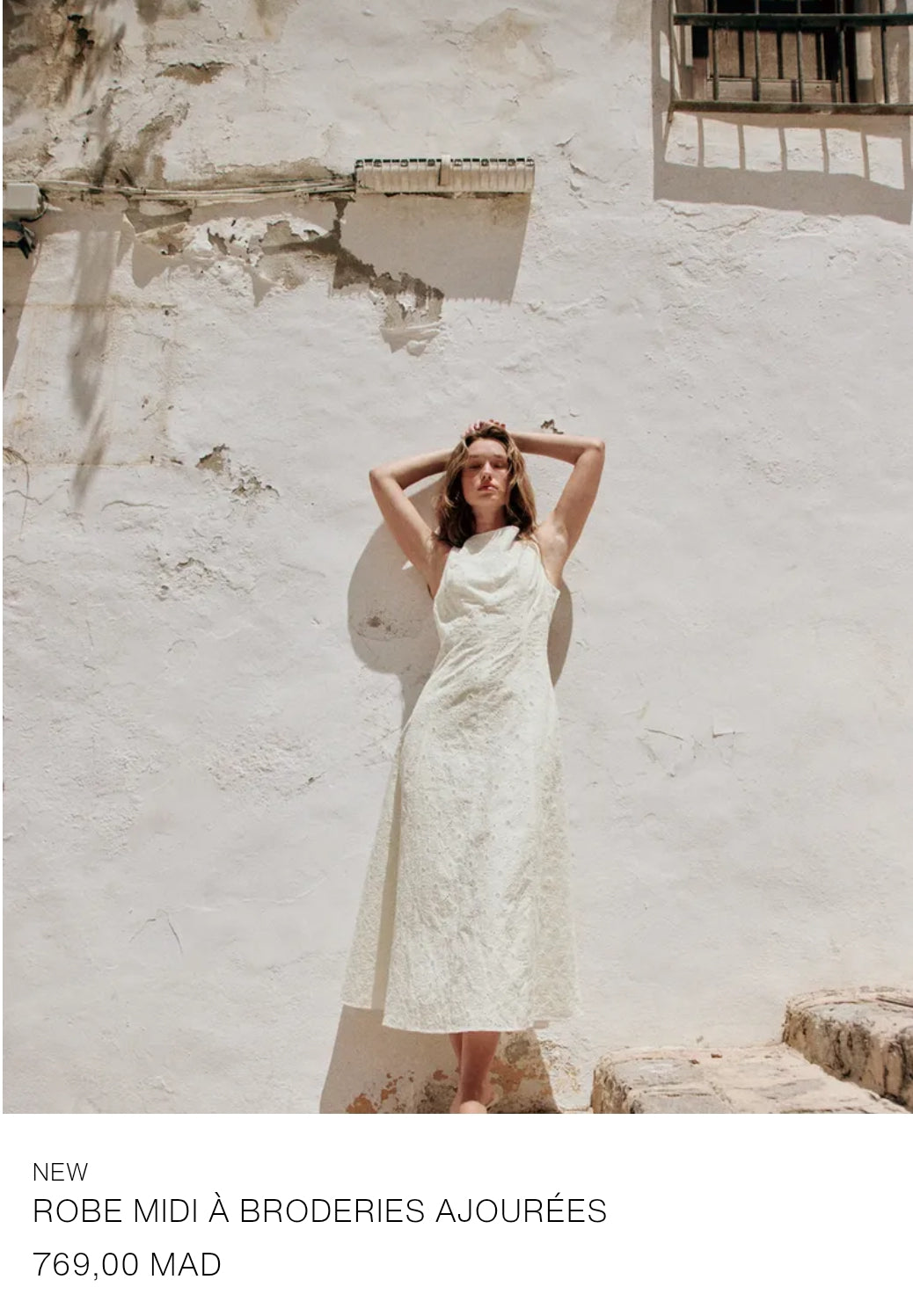 ROBE MIDI À BRODERIES AJOURÉES