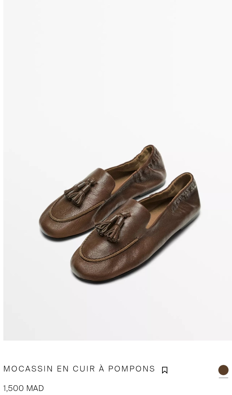 MOCASSINS EN CUIR À POMPONS