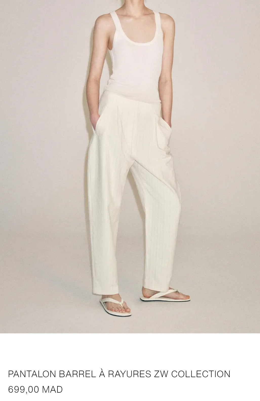 PANTALON BARREL À RAYURES ZW COLLECTION