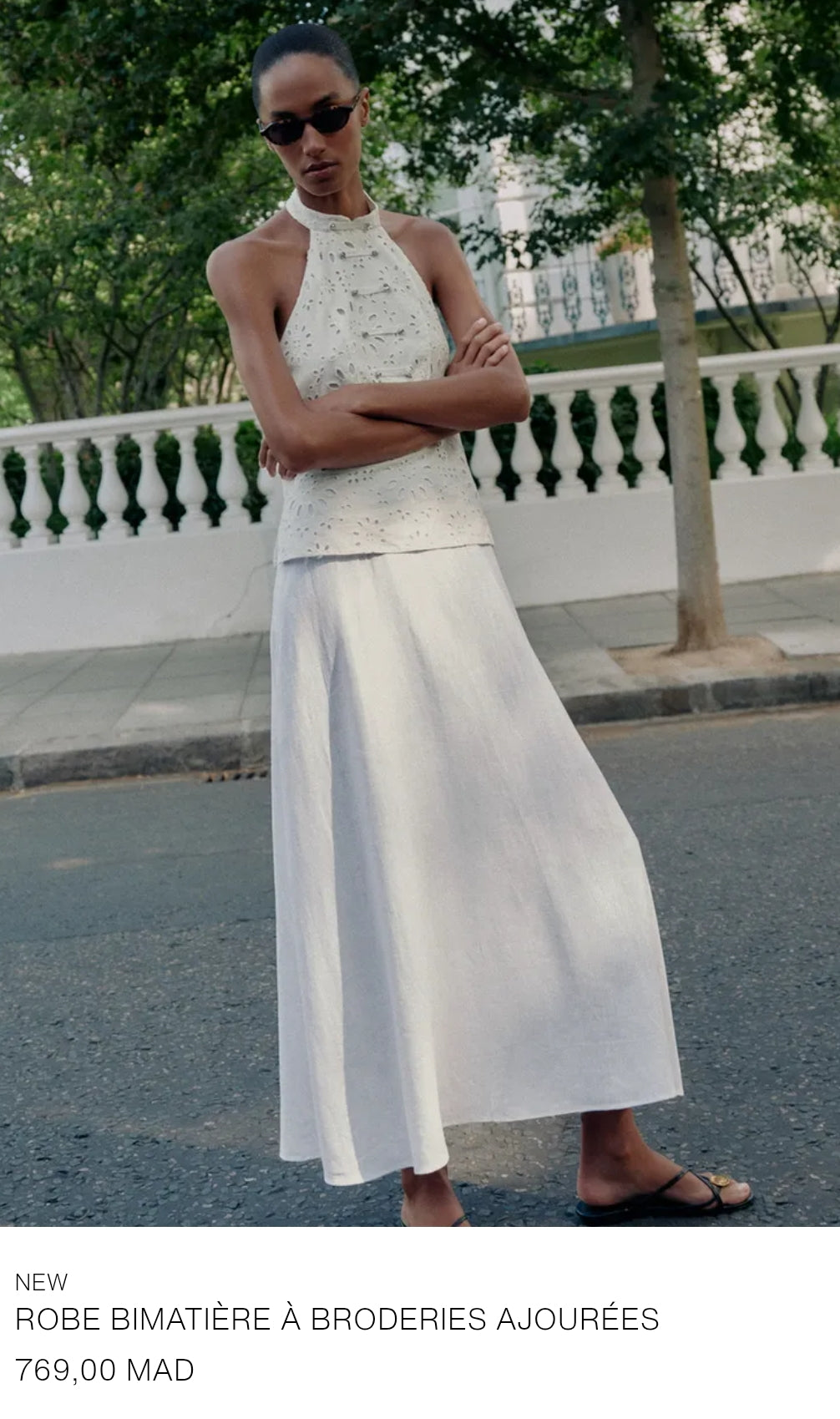 ROBE BIMATIÈRE À BRODERIES AJOURÉES
