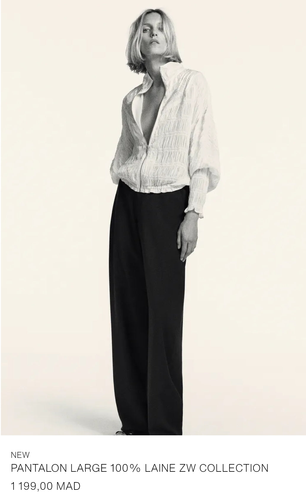 PANTALON LARGE 100% LAINE ZW COLLECTION