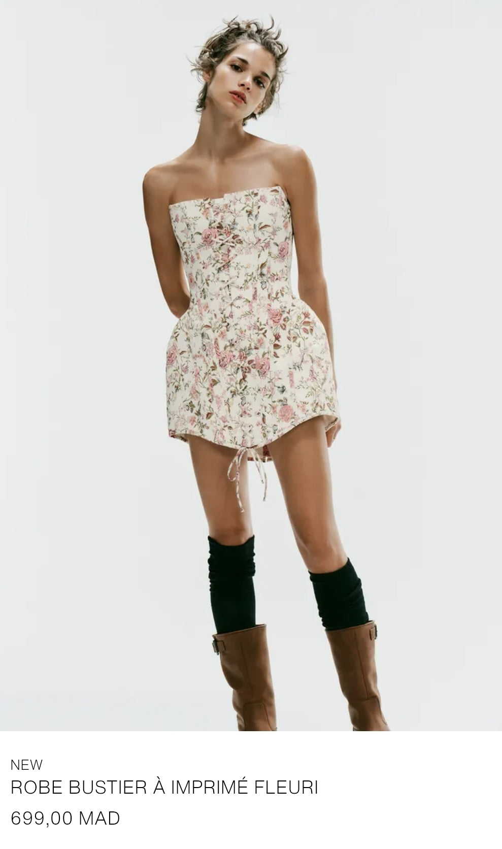 ROBE BUSTIER À IMPRIMÉ FLEURI
