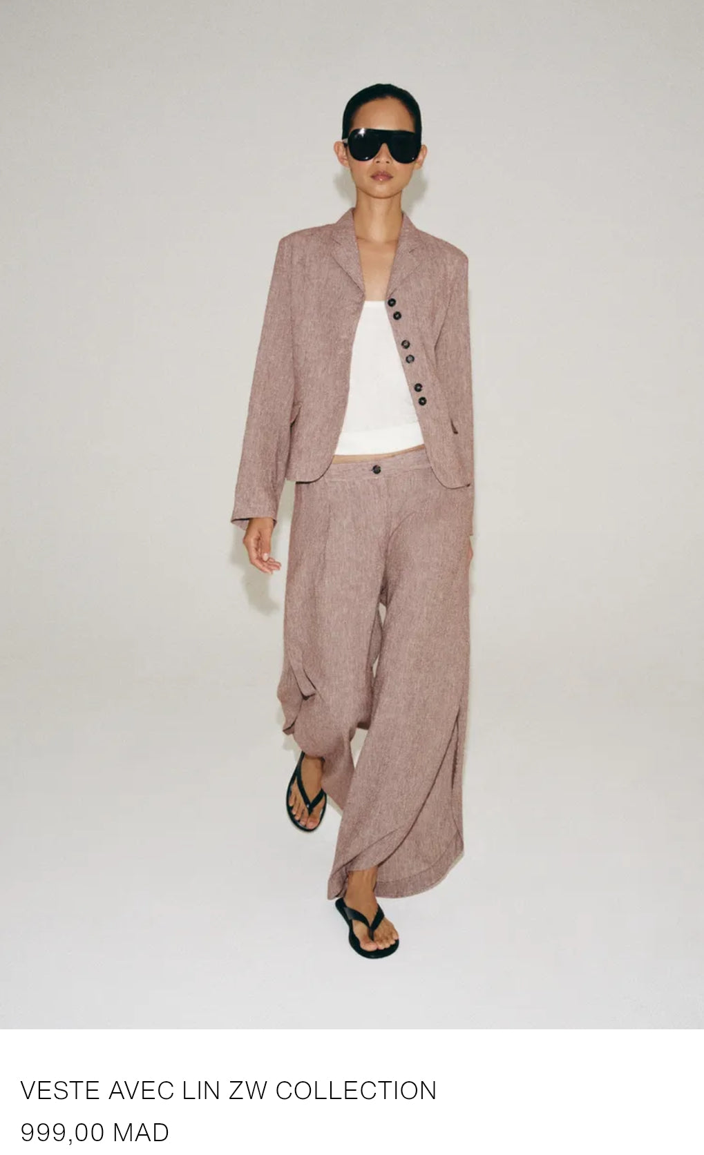 ENSEMBLE VESTE | PANTALON À OUVERTURES EN LIN ZW COLLECTION (Copie)