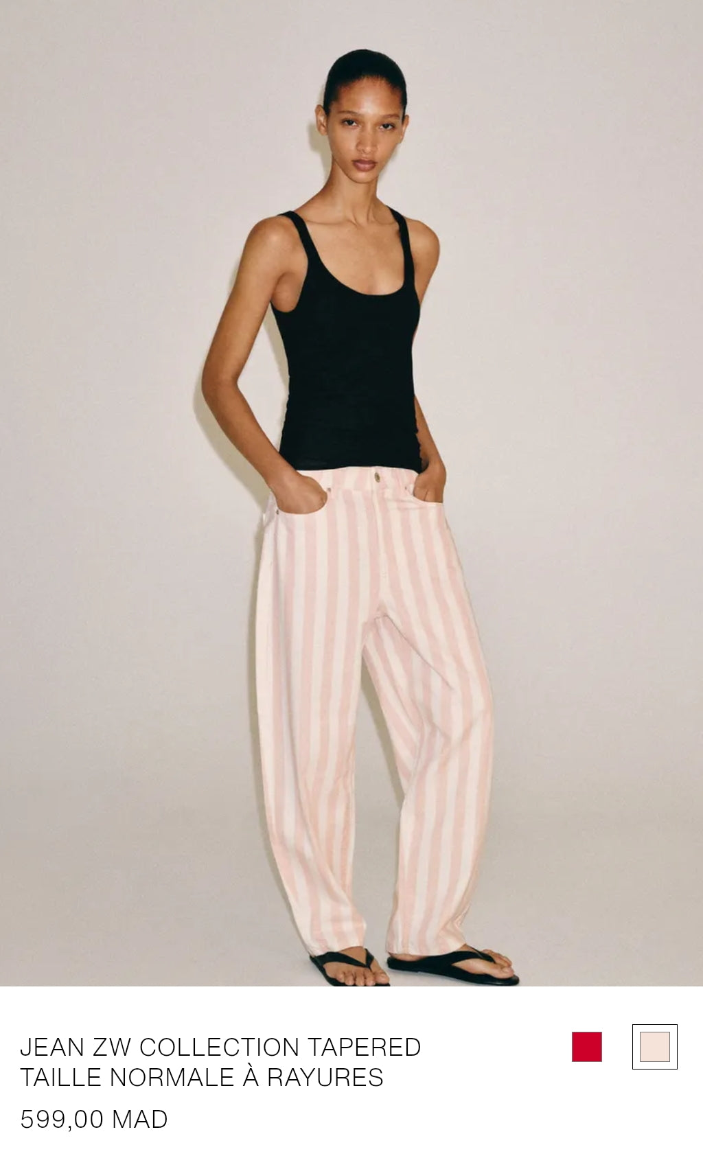 JEAN ZW COLLECTION TAPERED TAILLE NORMALE À RAYURES
