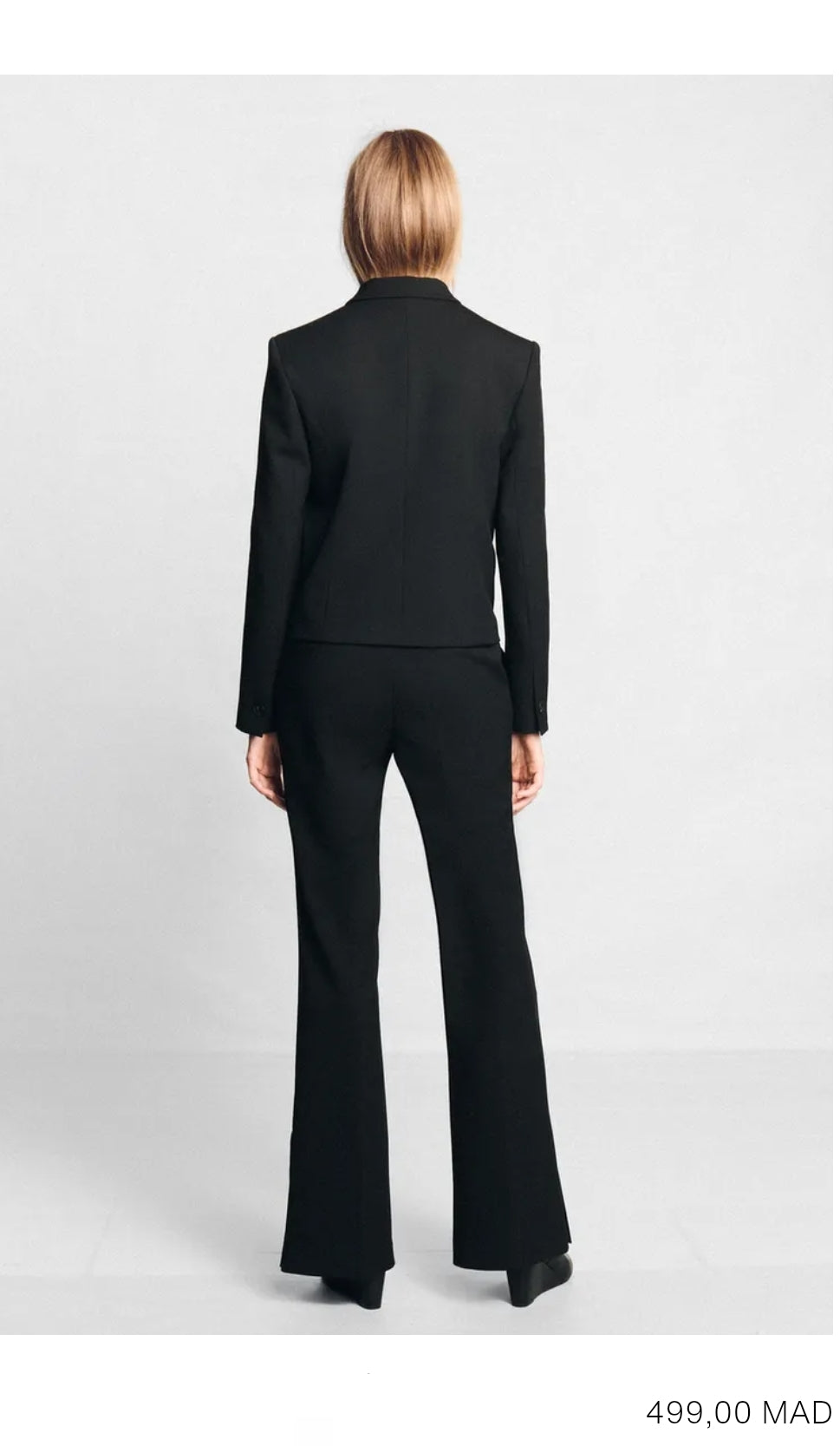 ENSEMBLE VESTE COURTE À NERVURES | PANTALON FLARE À FENTES