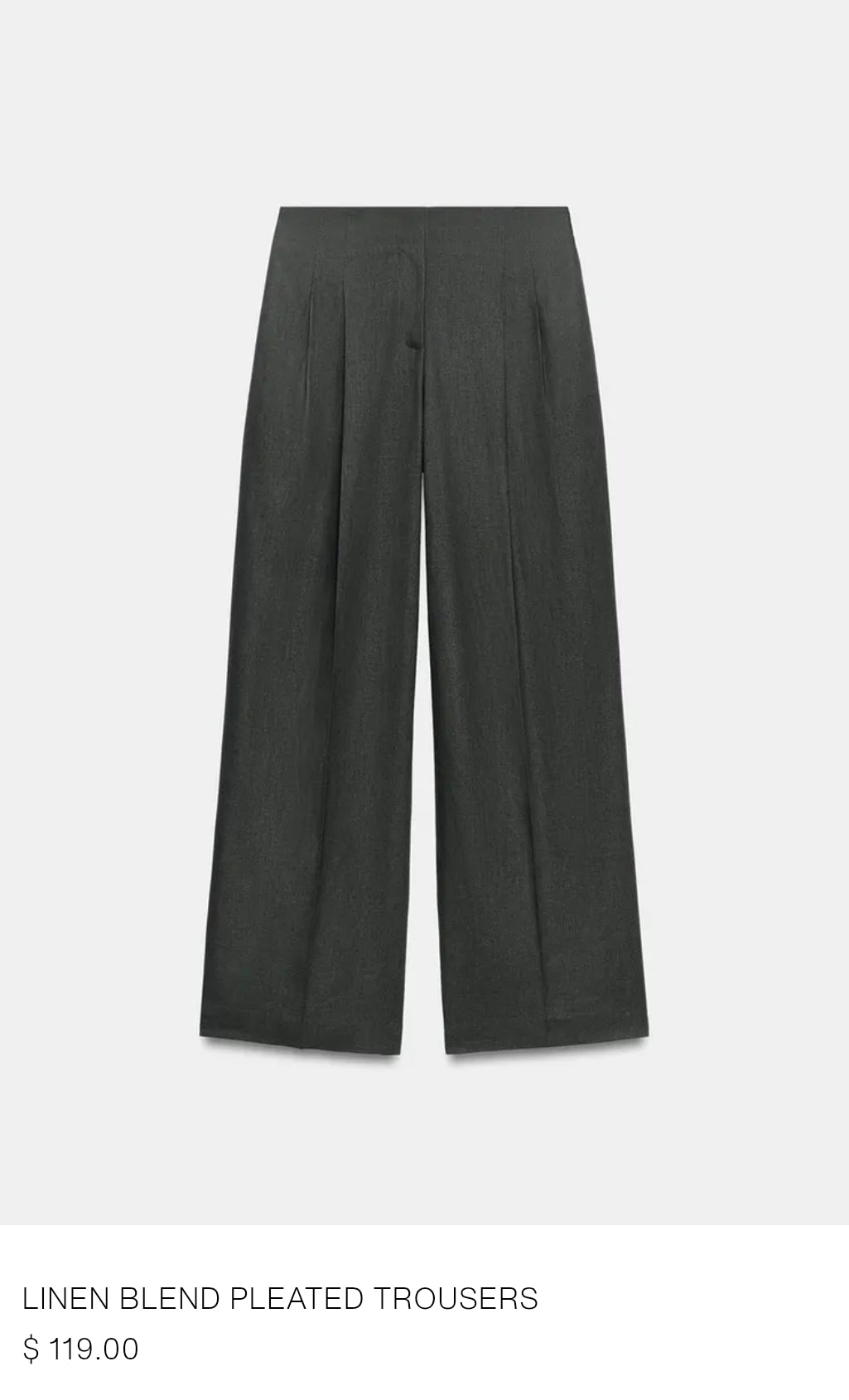 LINEN BLEND PLEATED TROUSERS