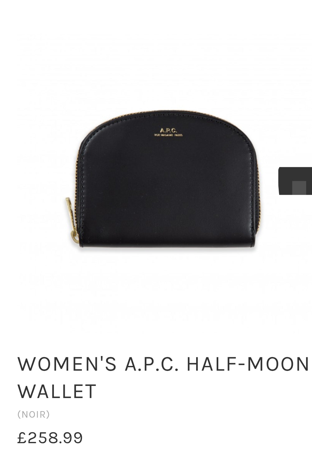 WOMEN'S A.P.C. HALF-MOON WALLET