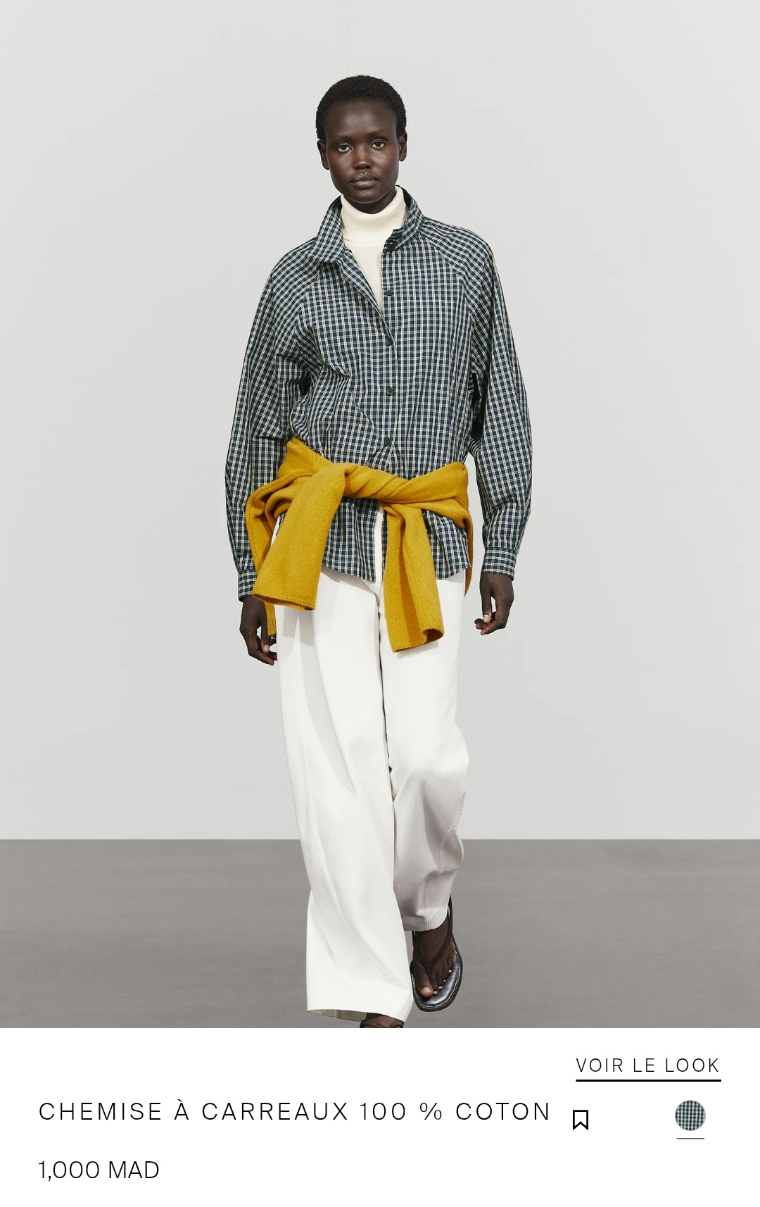 CHEMISE À CARREAUX 100 % COTON