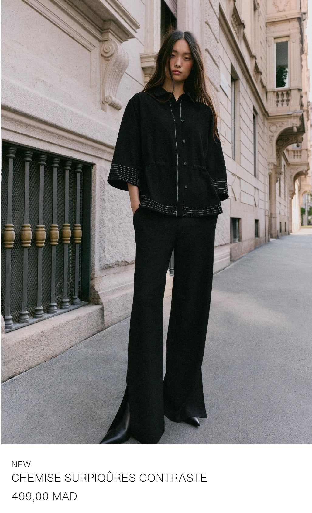 CHEMISE SURPIQÛRES CONTRASTE