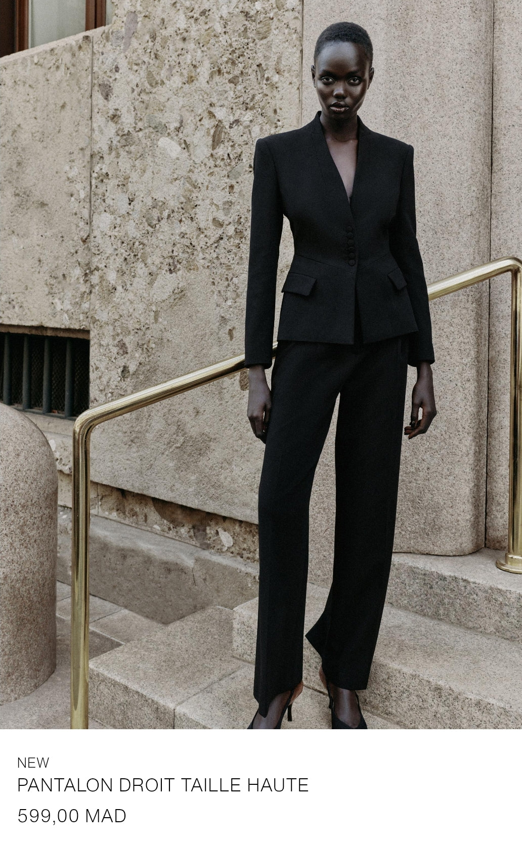 ENSEMBLE VESTE AJUSTÉE PEPLUM | PANTALON DROIT TAILLE HAUTE