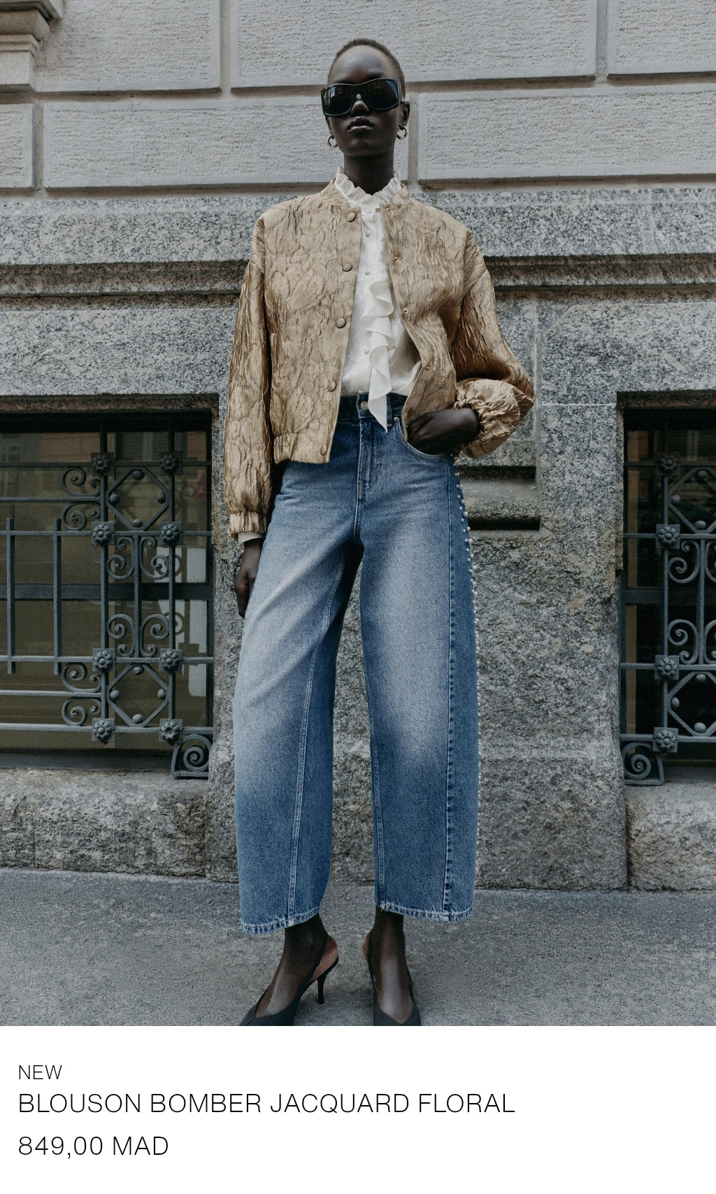 BLOUSON BOMBER JACQUARD FLORAL