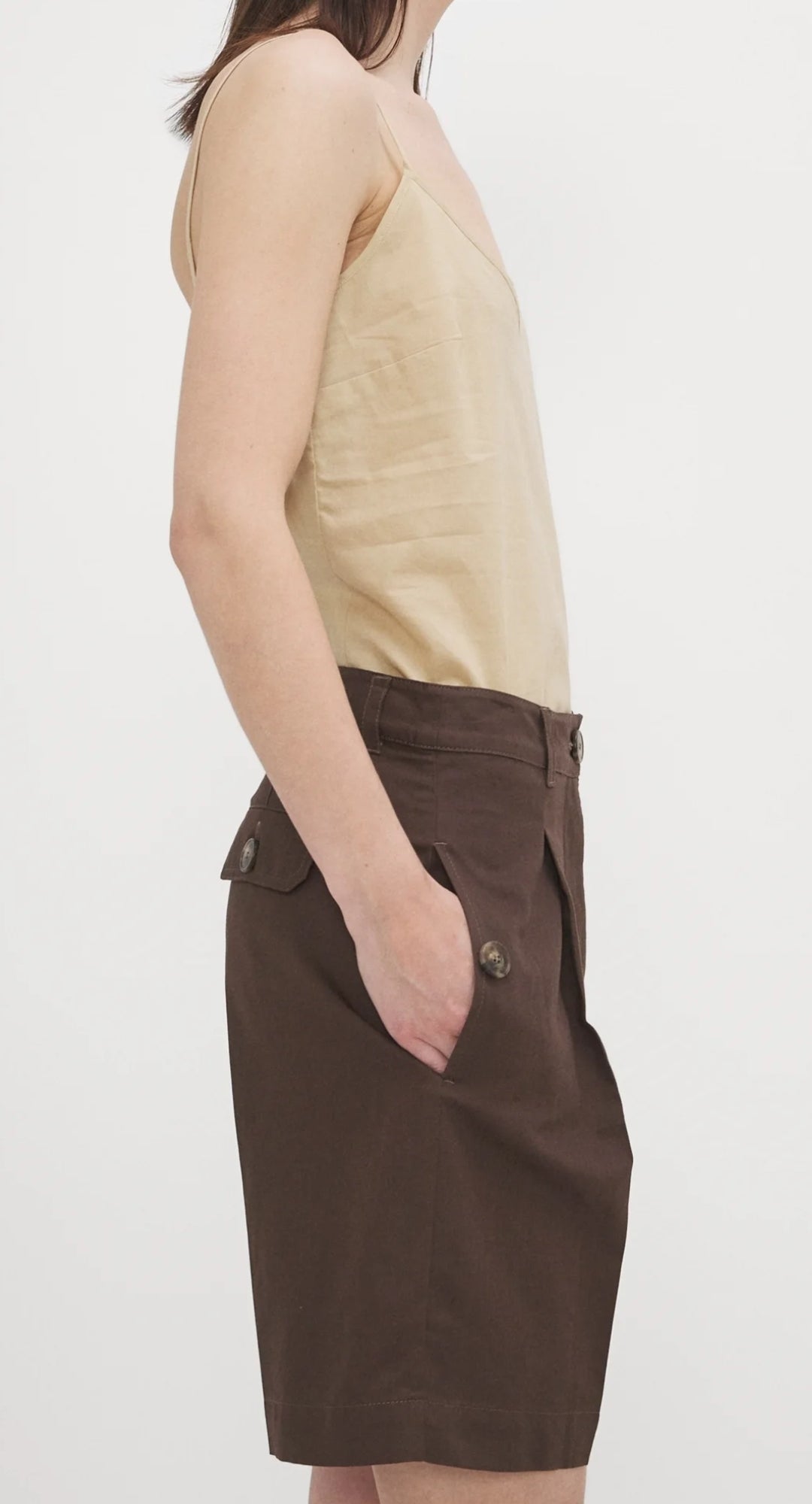 SHORT EN COTON ET LIN