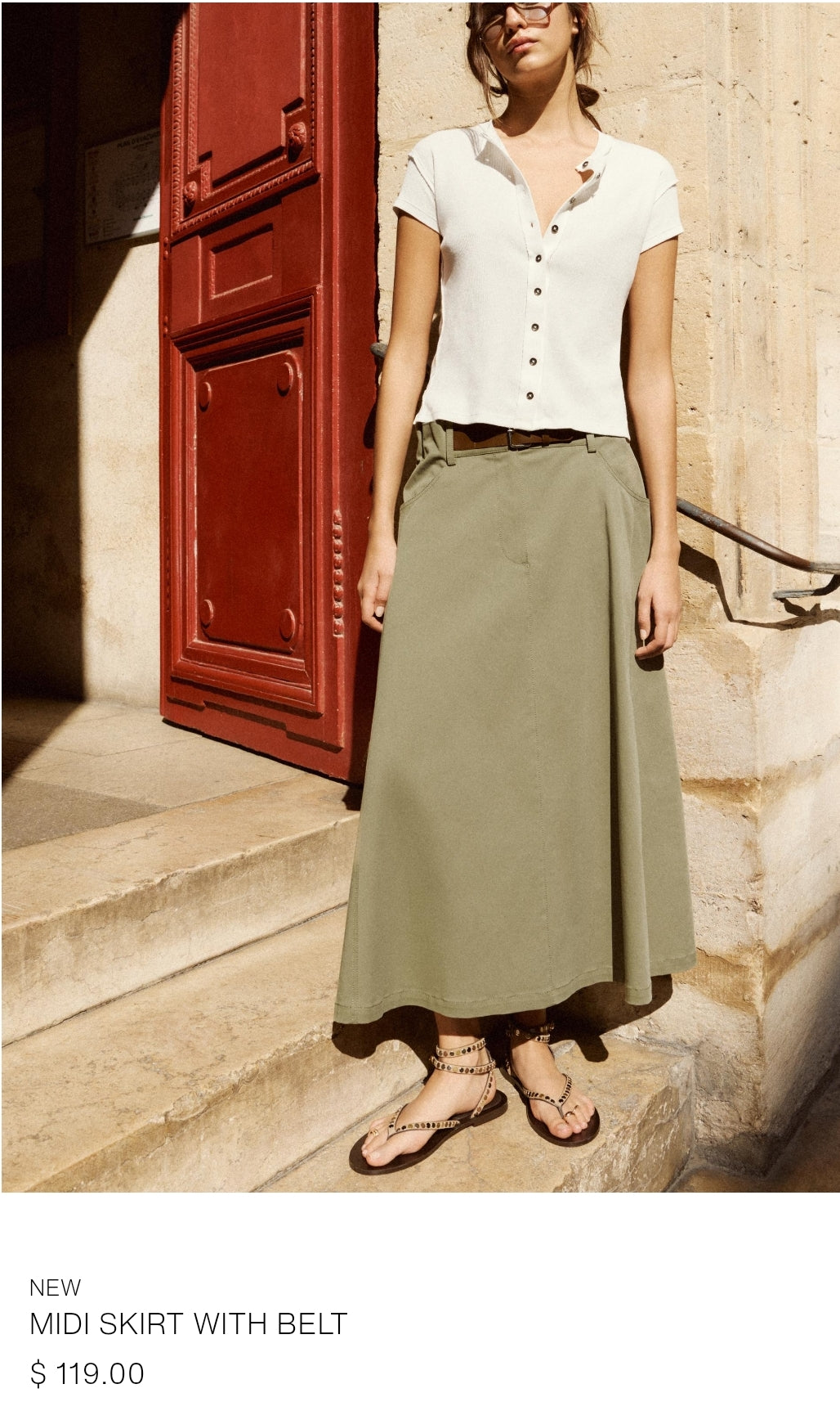 MIDI SKIRT WITH BELT