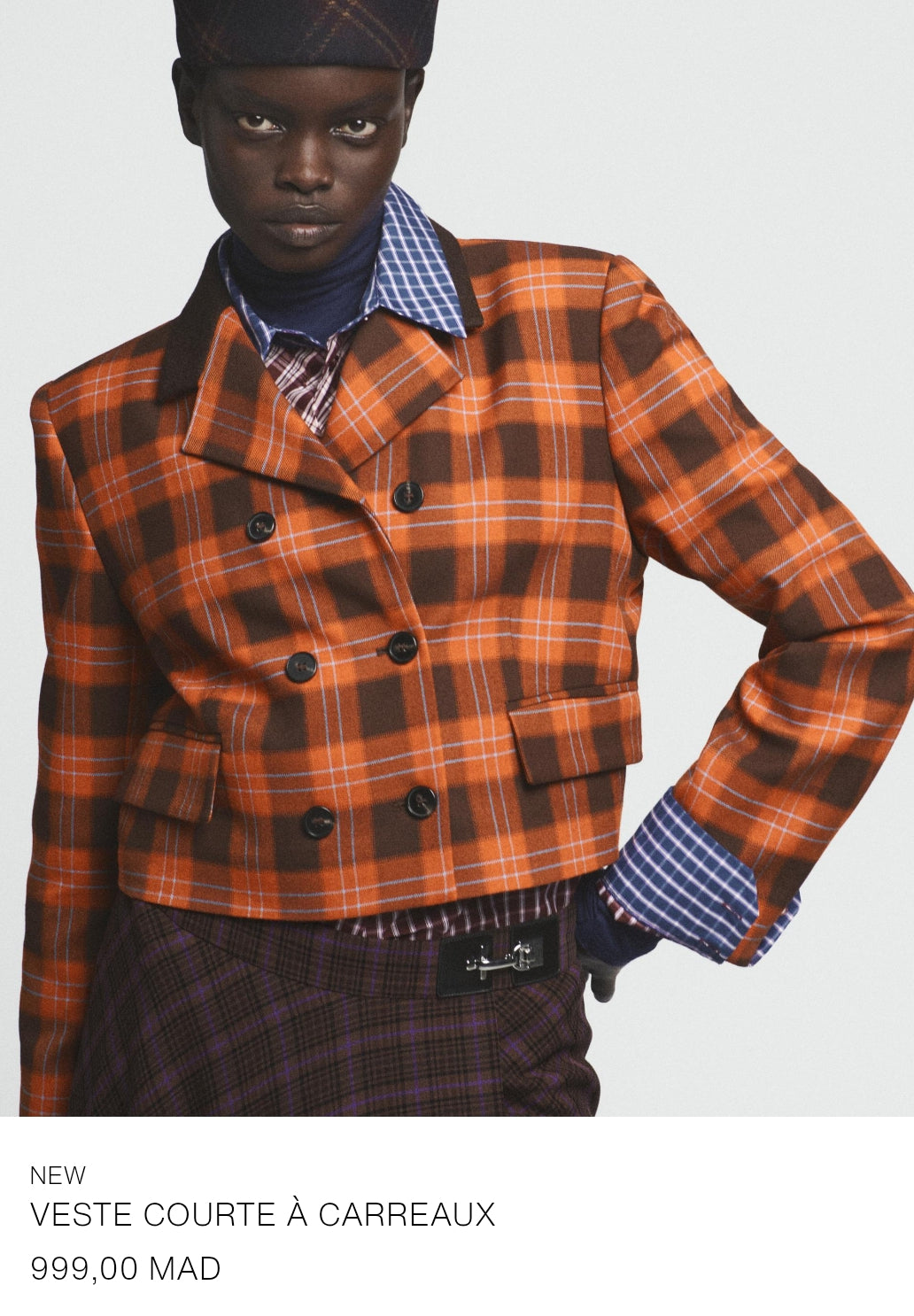 VESTE COURTE À CARREAUX