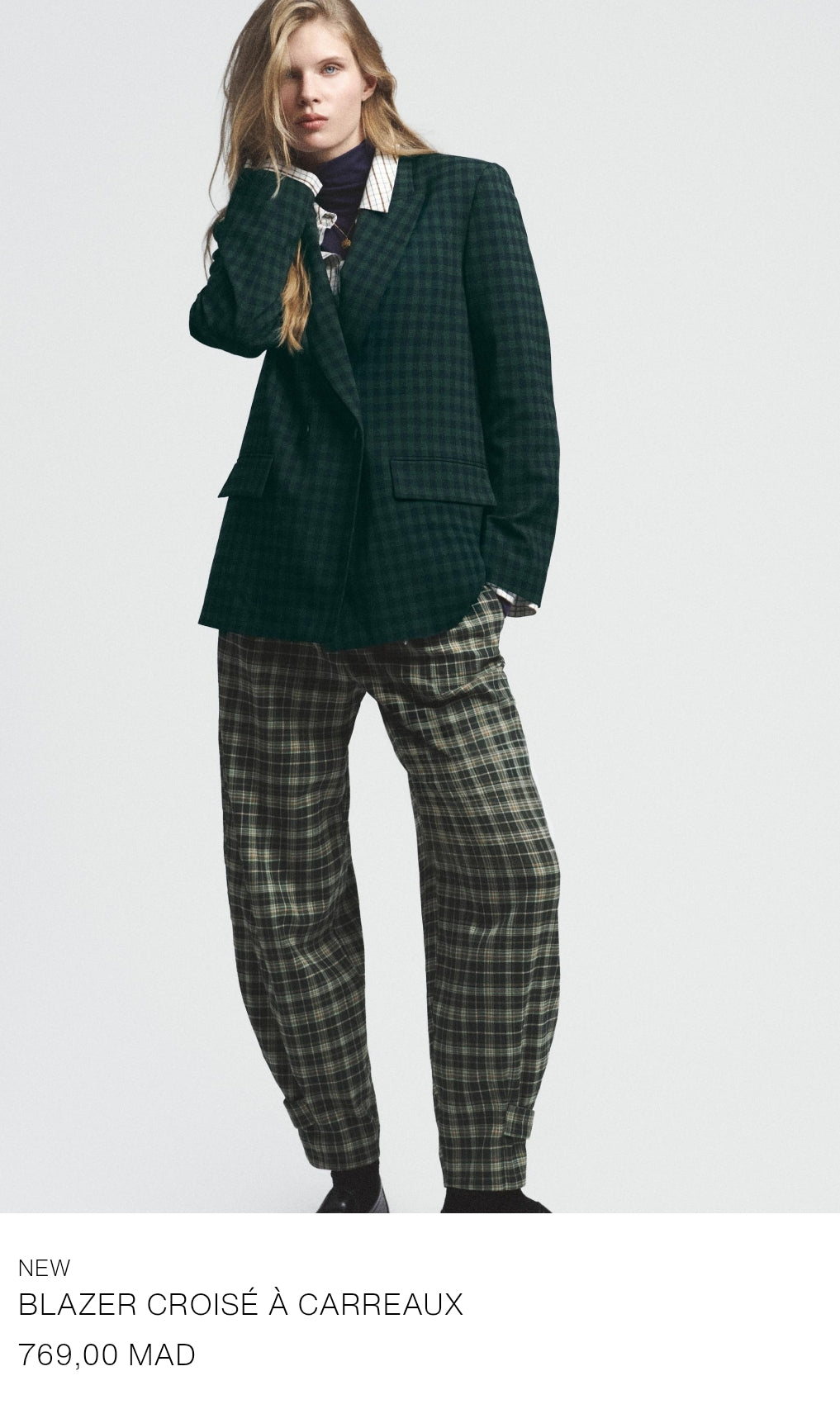 BLAZER CROISÉ À CARREAUX