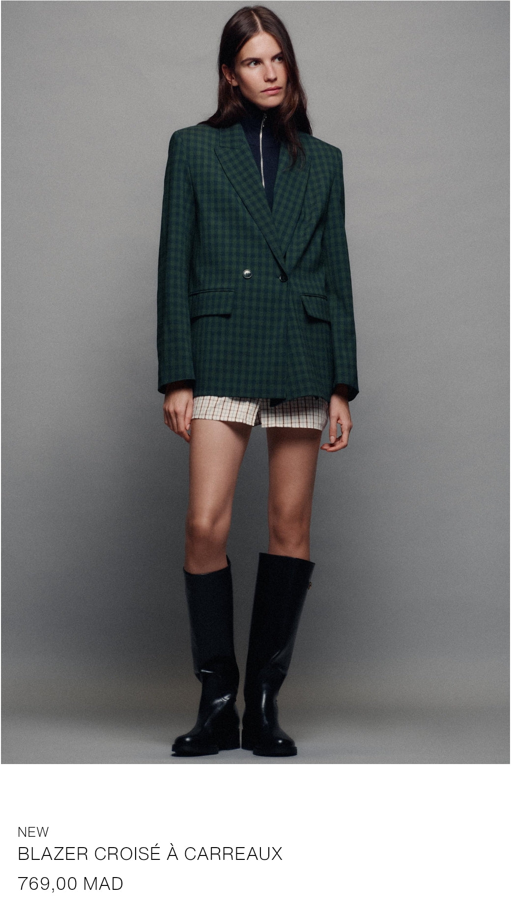 BLAZER CROISÉ À CARREAUX